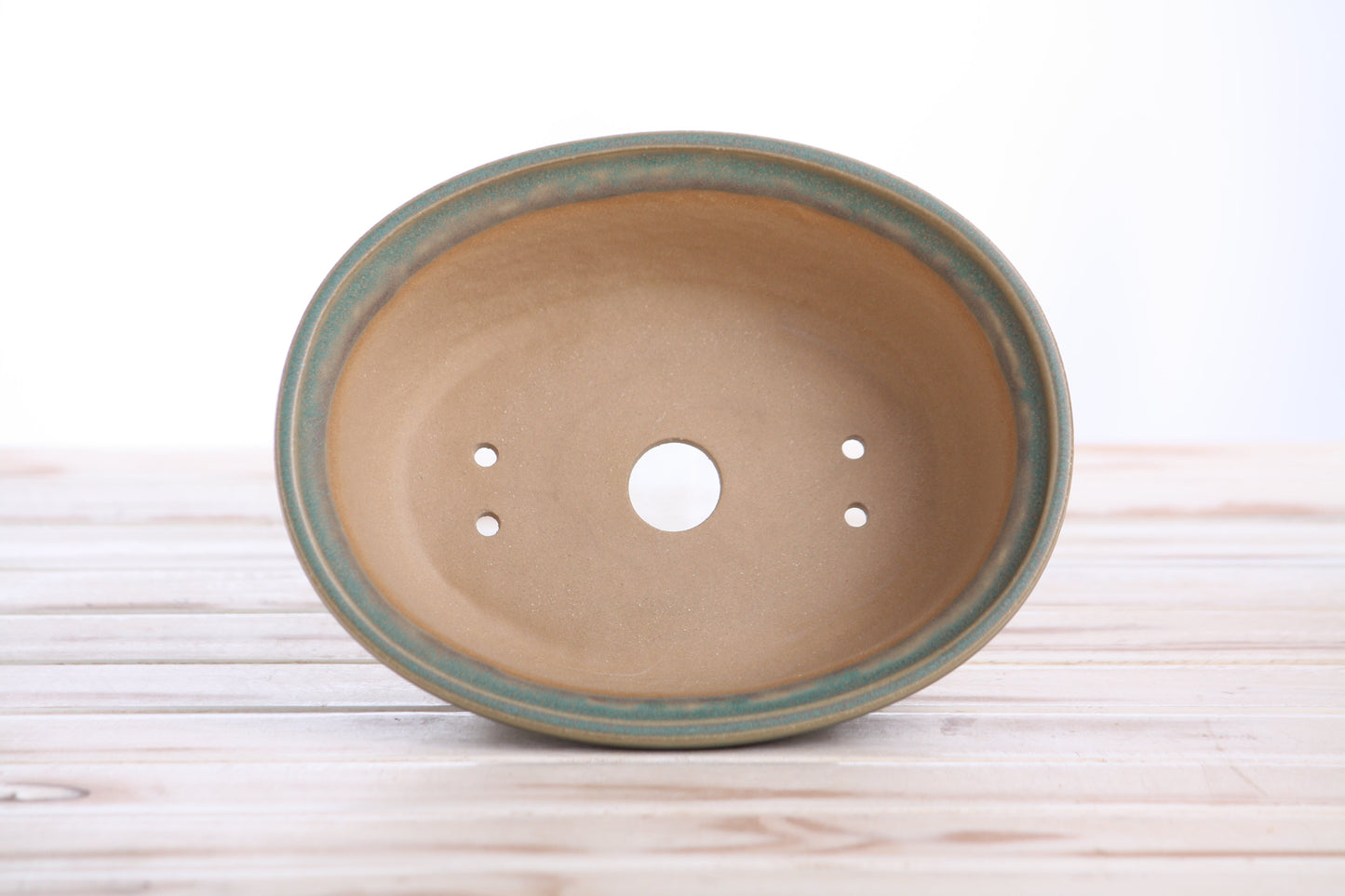 Willow Bonsai Ceramics Fat Bonsai Pot 7.5 Inch – Bold Oval Ceramic Bonsai & Succulent Planter with Accentuated Rim, High‑Fired Frost‑Proof Stoneware, Handmade in USA (Speckled Moss)