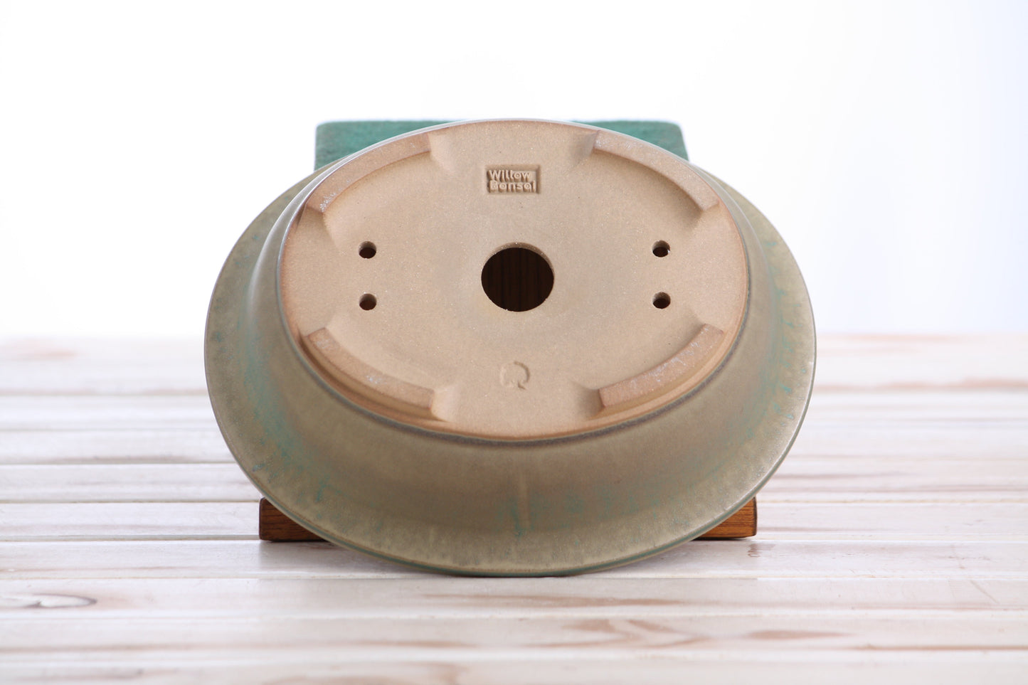 Willow Bonsai Ceramics Fat Bonsai Pot 7.5 Inch – Bold Oval Ceramic Bonsai & Succulent Planter with Accentuated Rim, High‑Fired Frost‑Proof Stoneware, Handmade in USA (Speckled Moss)