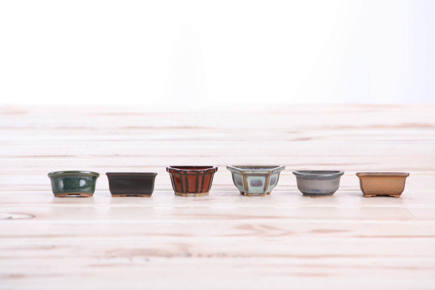 Willow Bonsai Ceramics 1.5 Inch Shito Magnet Set of 6 – Mini Handmade Ceramic Bonsai Pot Magnets, Reactive Glaze Finish, Unique Decorative Pots, Made in USA
