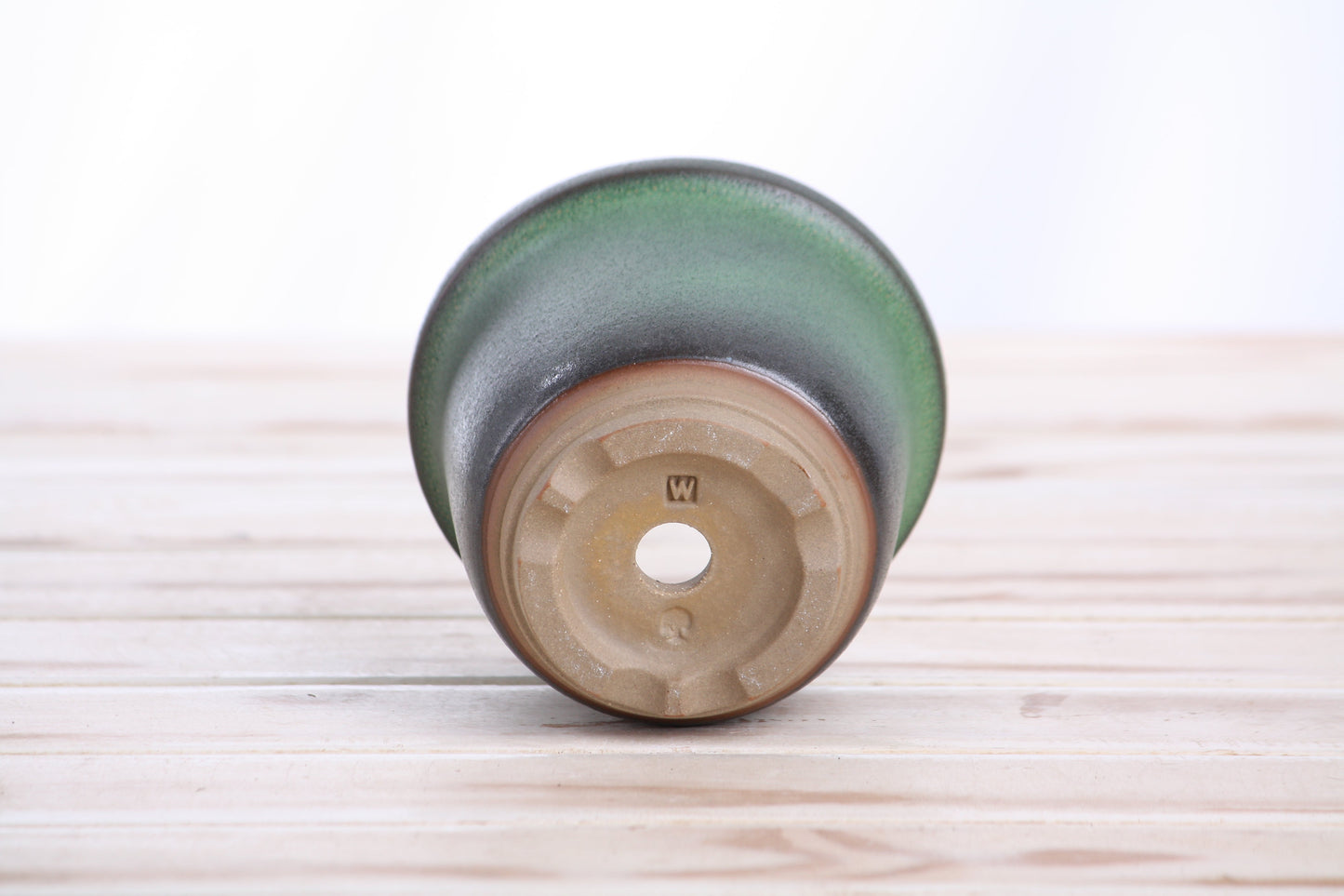 Willow Bonsai Ceramics Flute Bonsai Pot 4 Inch – Round Semi‑Cascade Ceramic Bonsai & Succulent Planter with Fluted Profile and Banded Base, High‑Fired Frost‑Proof Stoneware, Handmade in USA (Avocado)