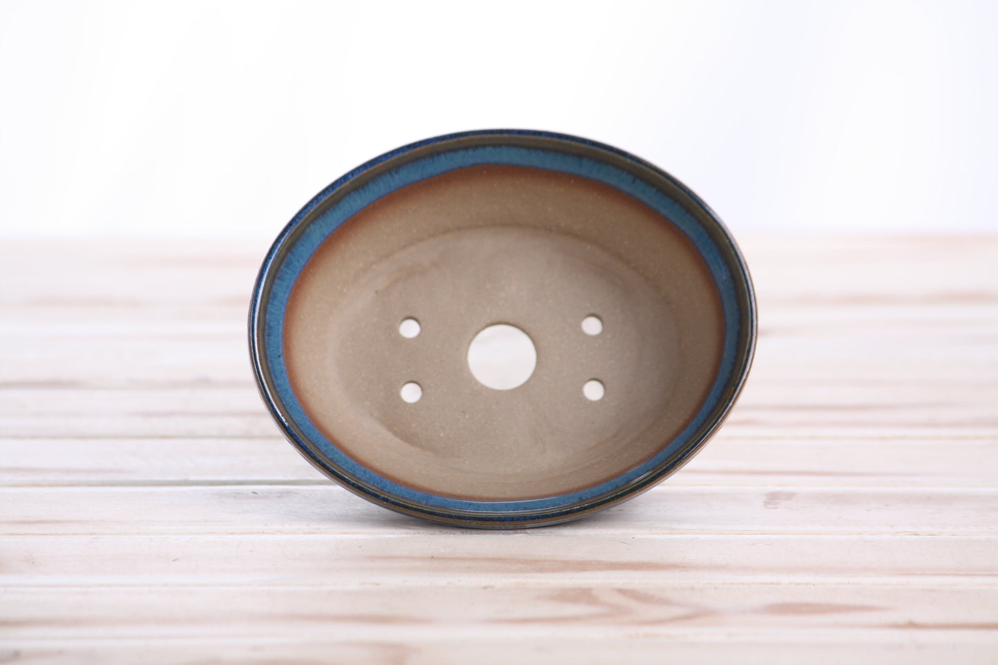 Willow Bonsai Ceramics Oval B Bonsai Pot 5 Inch – Tapered Oval Ceramic Bonsai & Succulent Planter with Accentuated Rim, High‑Fired Frost‑Proof Stoneware, Handmade in USA (Peacock)