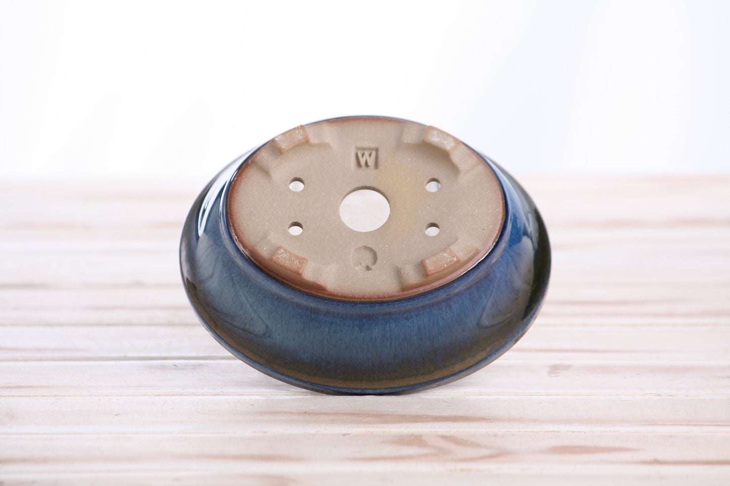 Willow Bonsai Ceramics Oval B Bonsai Pot 5 Inch – Tapered Oval Ceramic Bonsai & Succulent Planter with Accentuated Rim, High‑Fired Frost‑Proof Stoneware, Handmade in USA (Peacock)