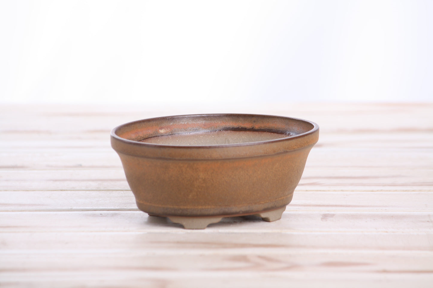 Willow Bonsai Ceramics Oval B Bonsai Pot 5 Inch – Tapered Oval Ceramic Bonsai & Succulent Planter with Accentuated Rim, High‑Fired Frost‑Proof Stoneware, Handmade in USA (Deep Stone)