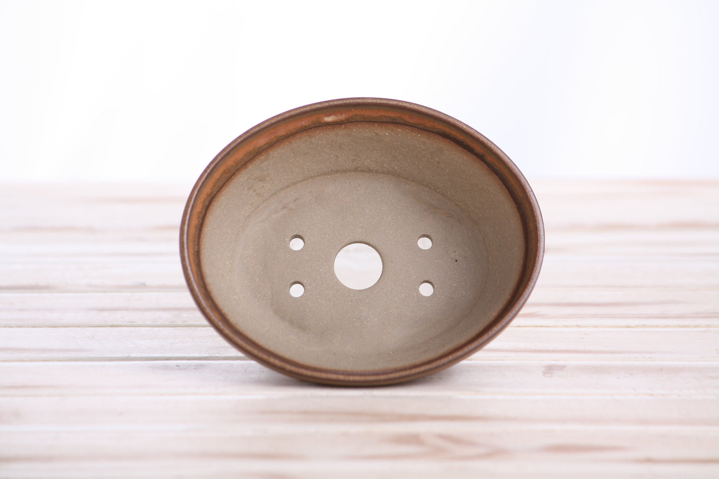 Willow Bonsai Ceramics Oval B Bonsai Pot 5 Inch – Tapered Oval Ceramic Bonsai & Succulent Planter with Accentuated Rim, High‑Fired Frost‑Proof Stoneware, Handmade in USA (Deep Stone)