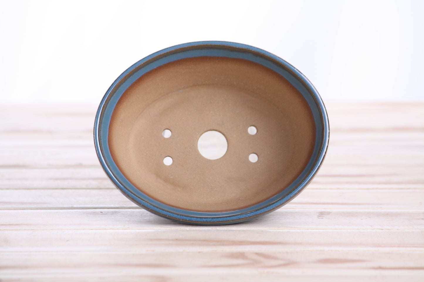Willow Bonsai Ceramics Oval B Bonsai Pot 5.5 Inch – Tapered Oval Ceramic Bonsai & Succulent Planter with Accentuated Rim, High‑Fired Frost‑Proof Stoneware, Handmade in USA (Peacock)
