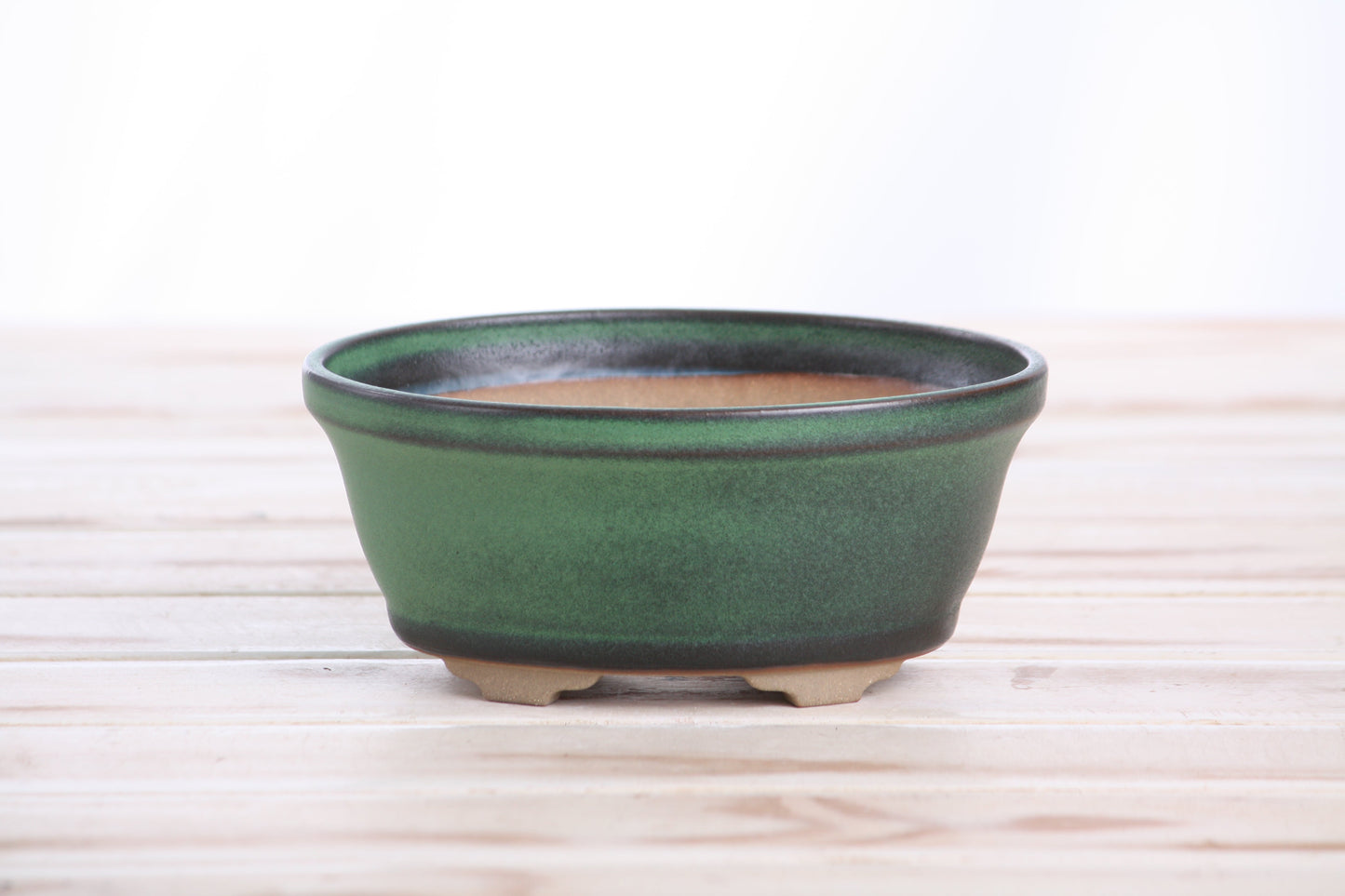 Willow Bonsai Ceramics Oval B Bonsai Pot 5.5 Inch – Tapered Oval Ceramic Bonsai & Succulent Planter with Accentuated Rim, High‑Fired Frost‑Proof Stoneware, Handmade in USA (Avocado)