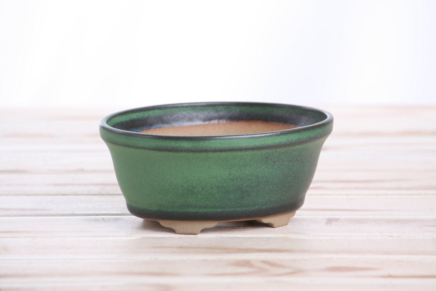 Willow Bonsai Ceramics Oval B Bonsai Pot 5.5 Inch – Tapered Oval Ceramic Bonsai & Succulent Planter with Accentuated Rim, High‑Fired Frost‑Proof Stoneware, Handmade in USA (Avocado)