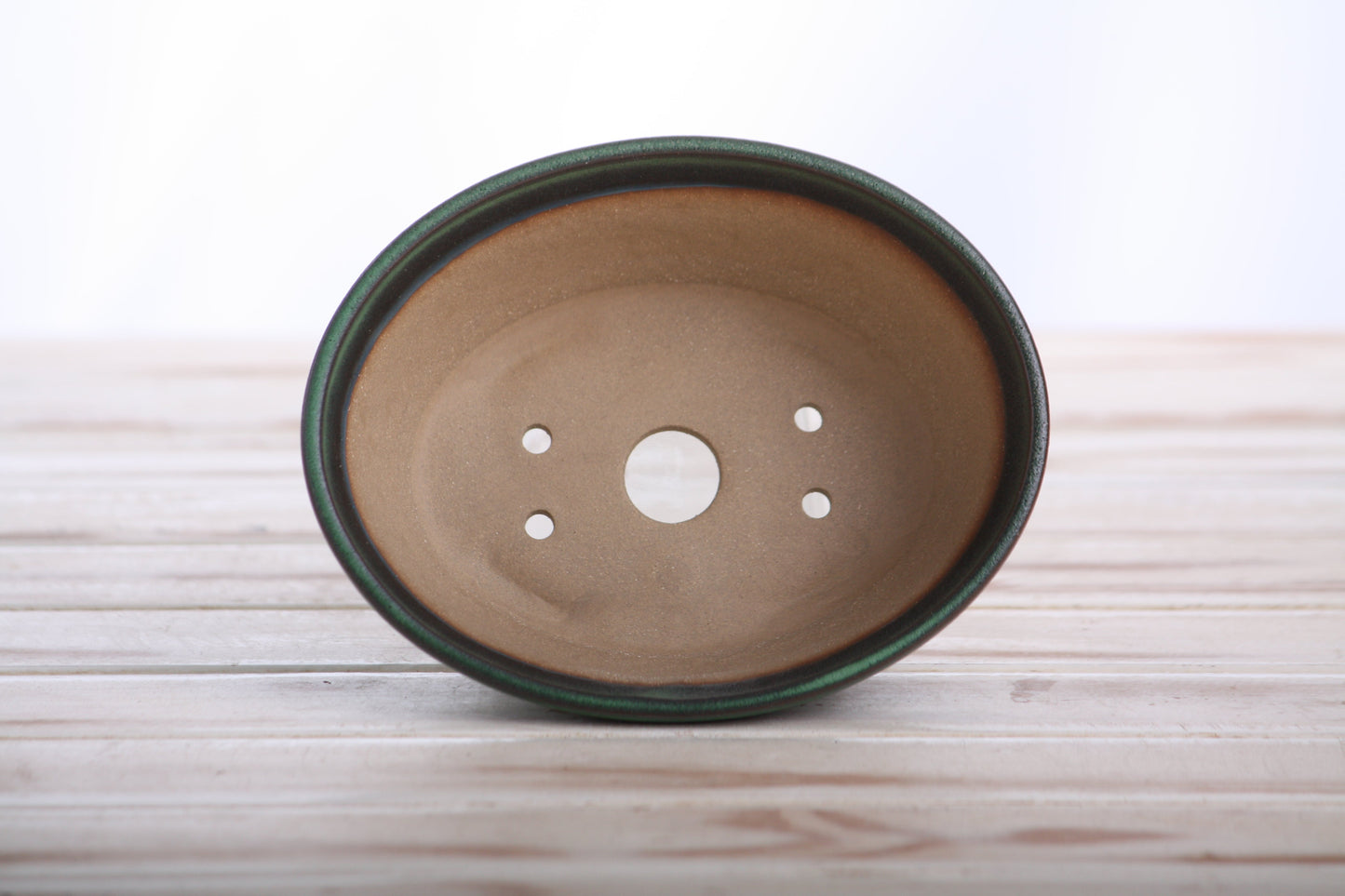 Willow Bonsai Ceramics Oval B Bonsai Pot 5.5 Inch – Tapered Oval Ceramic Bonsai & Succulent Planter with Accentuated Rim, High‑Fired Frost‑Proof Stoneware, Handmade in USA (Avocado)