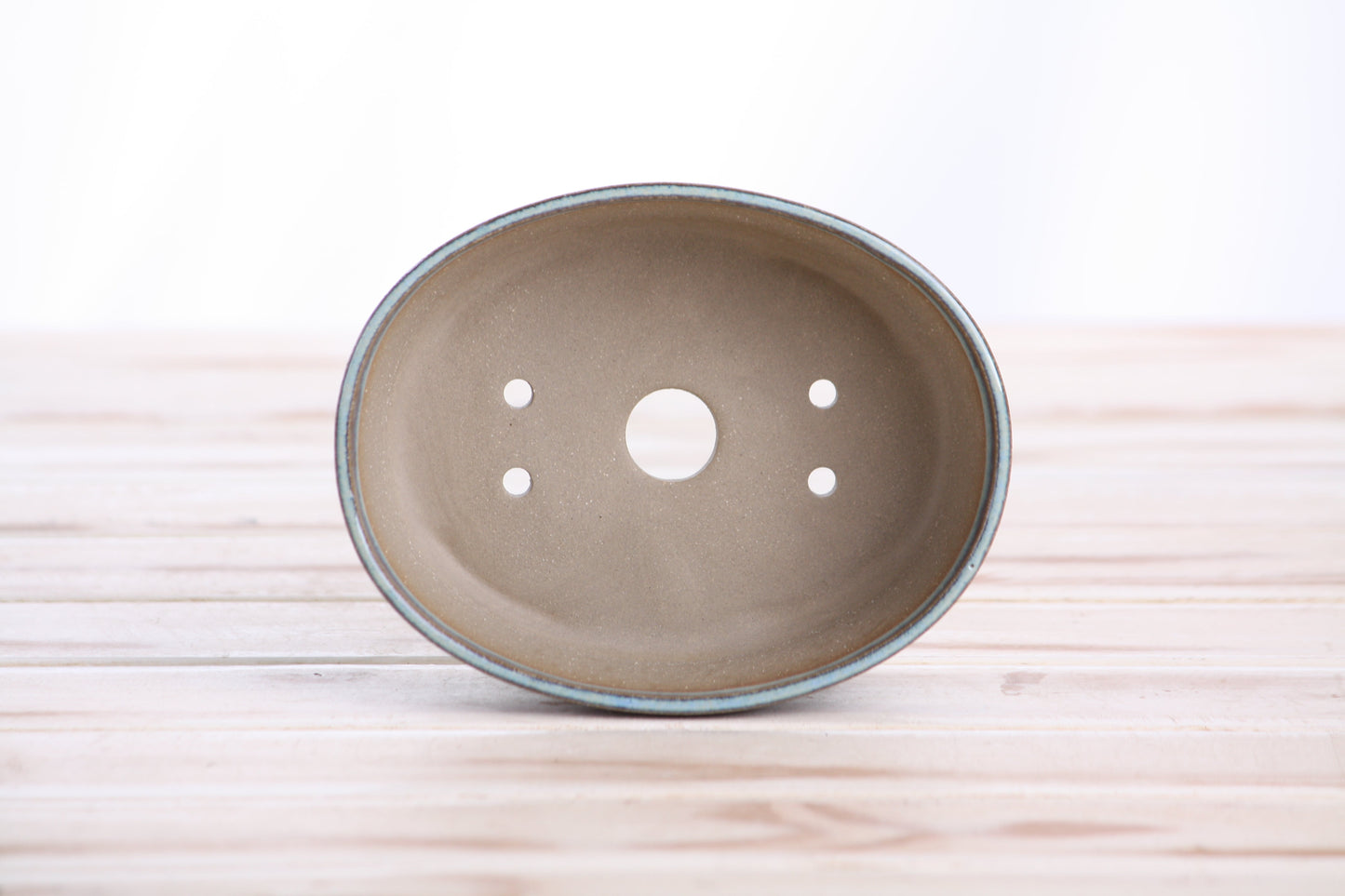 Willow Bonsai Ceramics Oval A Bonsai Pot 5 Inch – Straight‑Sided Oval Ceramic Bonsai & Succulent Planter, High‑Fired Frost‑Proof Stoneware with Drainage & Wiring Holes, Handmade in USA (Glacier)