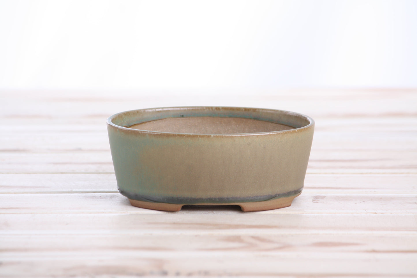 Willow Bonsai Ceramics Oval A Bonsai Pot 5 Inch – Straight‑Sided Oval Ceramic Bonsai & Succulent Planter, High‑Fired Frost‑Proof Stoneware with Drainage & Wiring Holes, Handmade in USA (Speckled Moss)