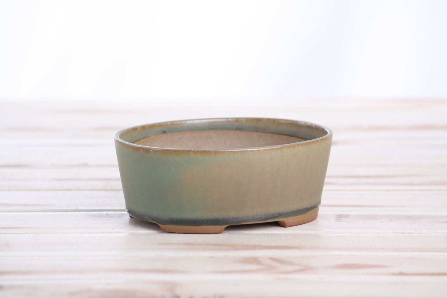 Willow Bonsai Ceramics Oval A Bonsai Pot 5 Inch – Straight‑Sided Oval Ceramic Bonsai & Succulent Planter, High‑Fired Frost‑Proof Stoneware with Drainage & Wiring Holes, Handmade in USA (Speckled Moss)