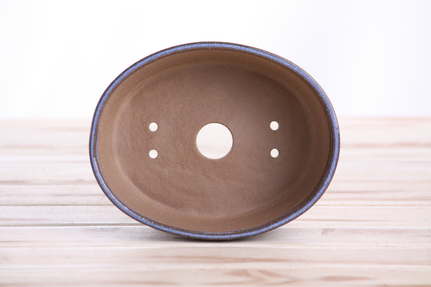 Willow Bonsai Ceramics Oval A Bonsai Pot 6 Inch – Straight‑Sided Oval Ceramic Bonsai & Succulent Planter, High‑Fired Frost‑Proof Stoneware with Drainage & Wiring Holes, Handmade in USA (Denim)