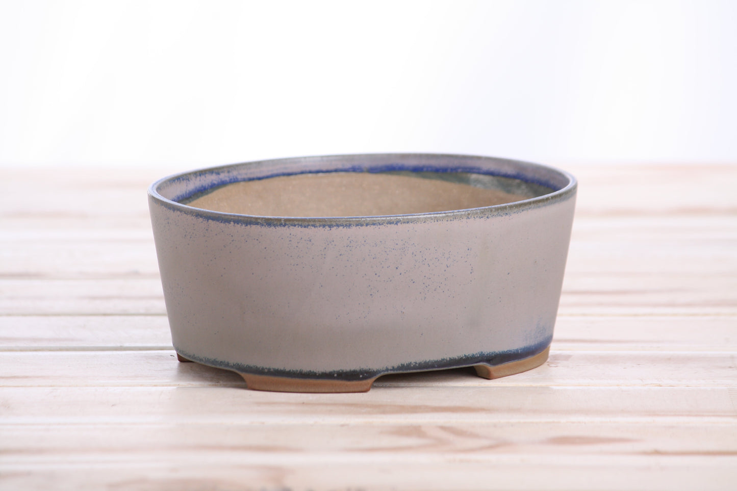 Willow Bonsai Ceramics Oval A Bonsai Pot 6 Inch – Straight‑Sided Oval Ceramic Bonsai & Succulent Planter, High‑Fired Frost‑Proof Stoneware with Drainage & Wiring Holes, Handmade in USA (Ocean)