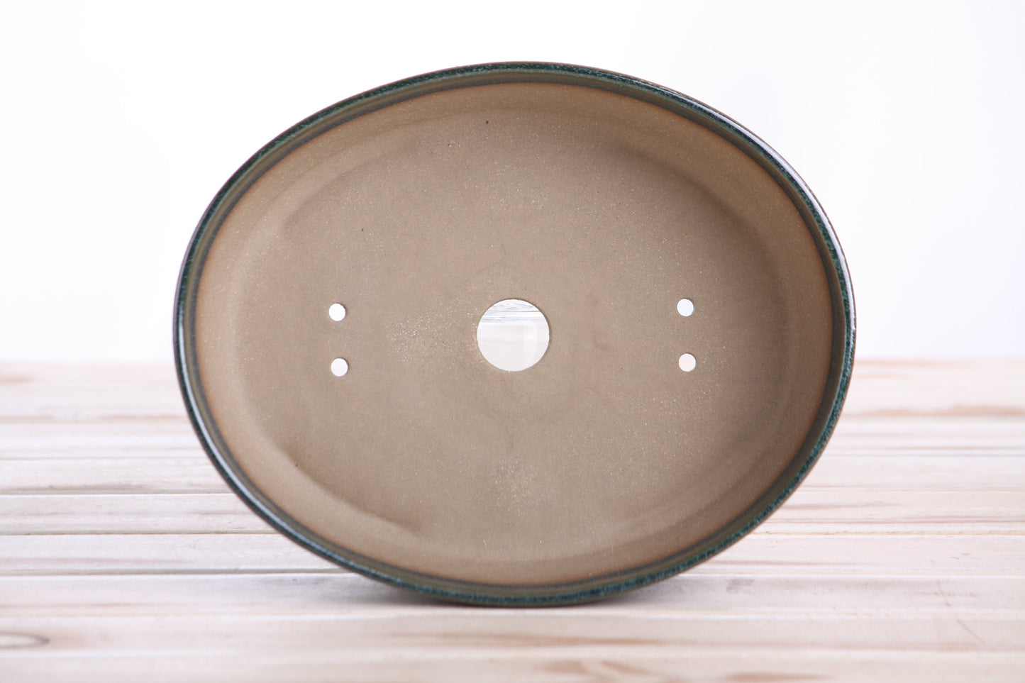 Willow Bonsai Ceramics Oval A Bonsai Pot 8 Inch – Straight‑Sided Oval Ceramic Bonsai & Succulent Planter, High‑Fired Frost‑Proof Stoneware with Drainage & Wiring Holes, Handmade in USA (Seaweed 2025)