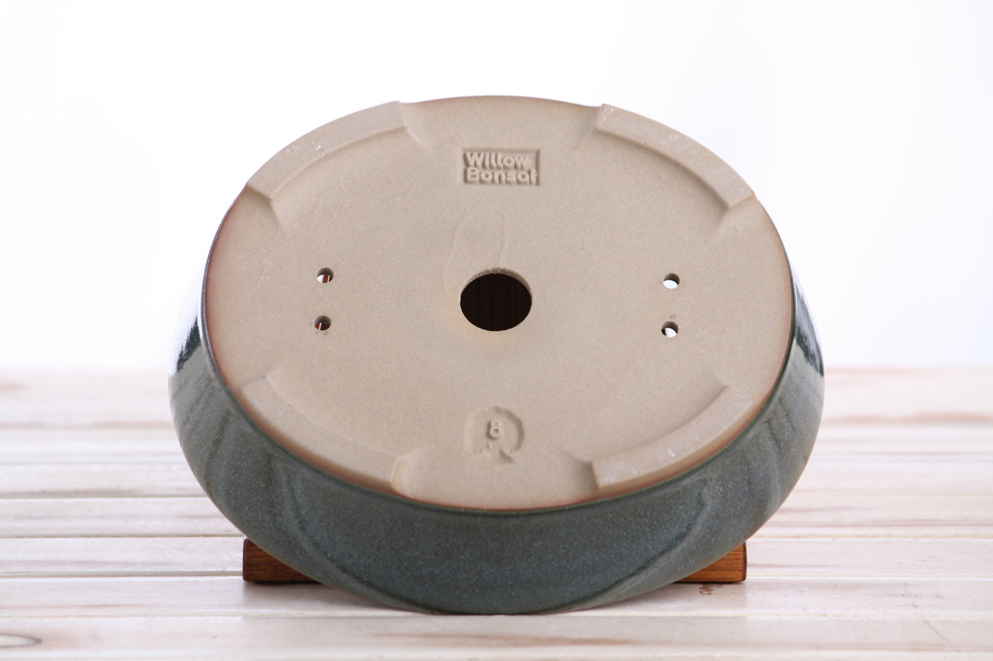 Willow Bonsai Ceramics Oval A Bonsai Pot 8 Inch – Straight‑Sided Oval Ceramic Bonsai & Succulent Planter, High‑Fired Frost‑Proof Stoneware with Drainage & Wiring Holes, Handmade in USA (Seaweed 2025)