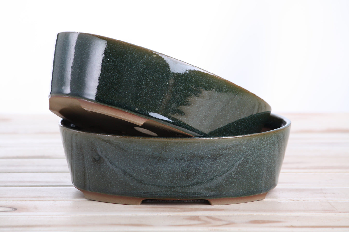Willow Bonsai Ceramics Oval A Bonsai Pot 8 Inch – Straight‑Sided Oval Ceramic Bonsai & Succulent Planter, High‑Fired Frost‑Proof Stoneware with Drainage & Wiring Holes, Handmade in USA (Seaweed 2025)
