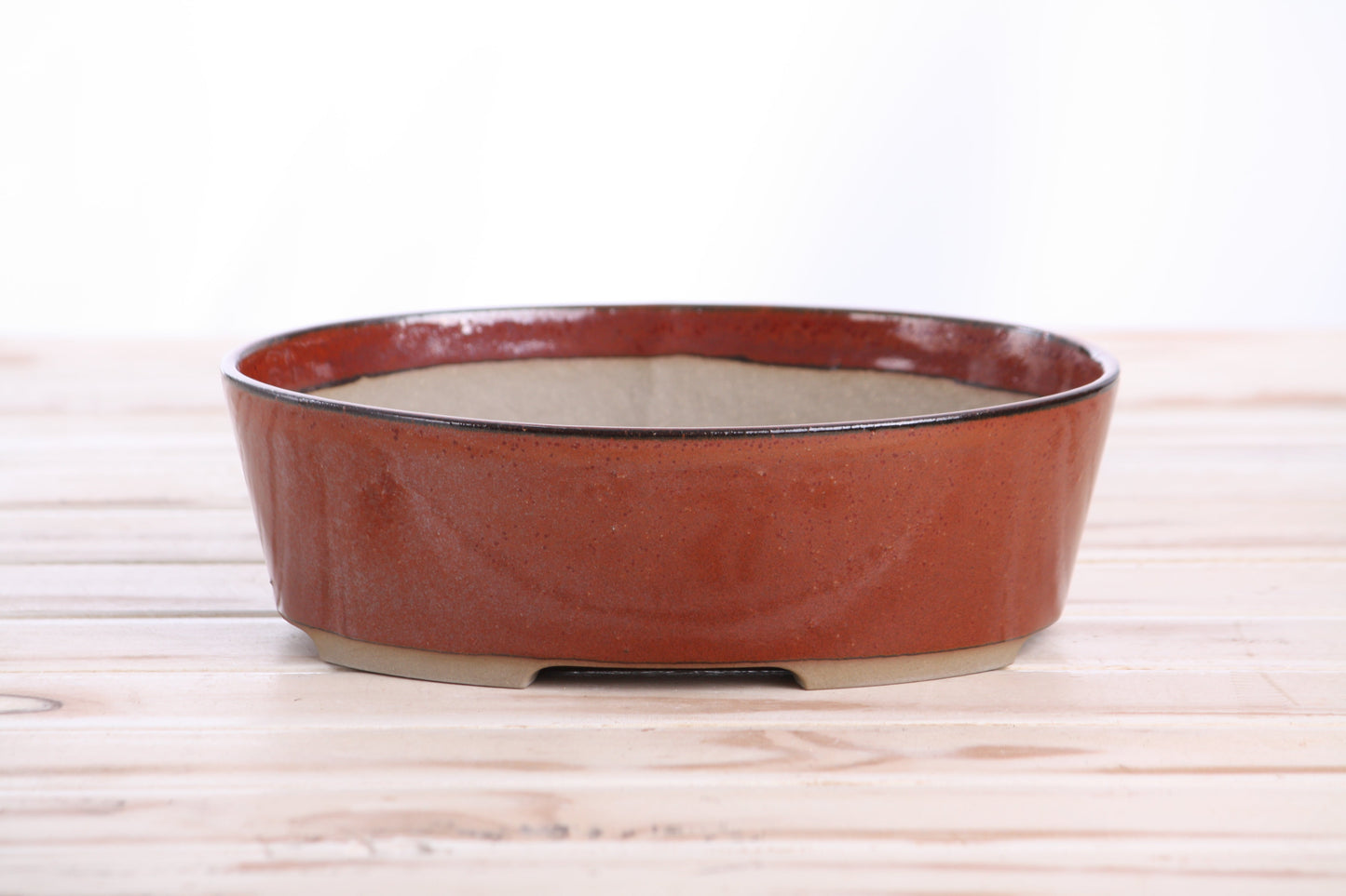 Willow Bonsai Ceramics Oval A Bonsai Pot 8 Inch – Straight‑Sided Oval Ceramic Bonsai & Succulent Planter, High‑Fired Frost‑Proof Stoneware with Drainage & Wiring Holes, Handmade in USA (Sunset)