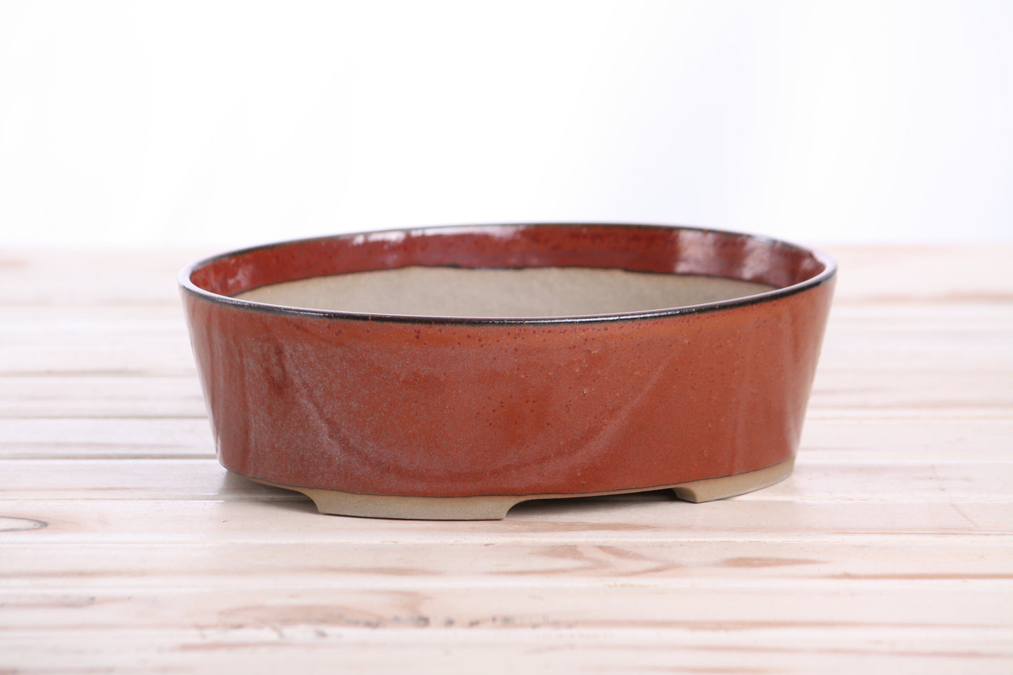 Willow Bonsai Ceramics Oval A Bonsai Pot 8 Inch – Straight‑Sided Oval Ceramic Bonsai & Succulent Planter, High‑Fired Frost‑Proof Stoneware with Drainage & Wiring Holes, Handmade in USA (Sunset)