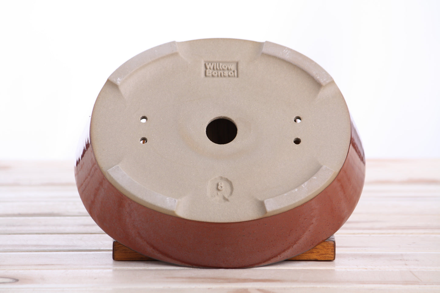 Willow Bonsai Ceramics Oval A Bonsai Pot 8 Inch – Straight‑Sided Oval Ceramic Bonsai & Succulent Planter, High‑Fired Frost‑Proof Stoneware with Drainage & Wiring Holes, Handmade in USA (Sunset)