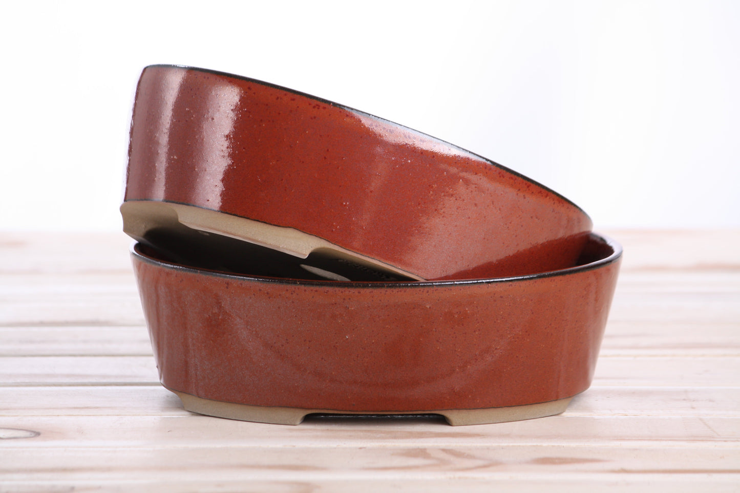 Willow Bonsai Ceramics Oval A Bonsai Pot 8 Inch – Straight‑Sided Oval Ceramic Bonsai & Succulent Planter, High‑Fired Frost‑Proof Stoneware with Drainage & Wiring Holes, Handmade in USA (Sunset)