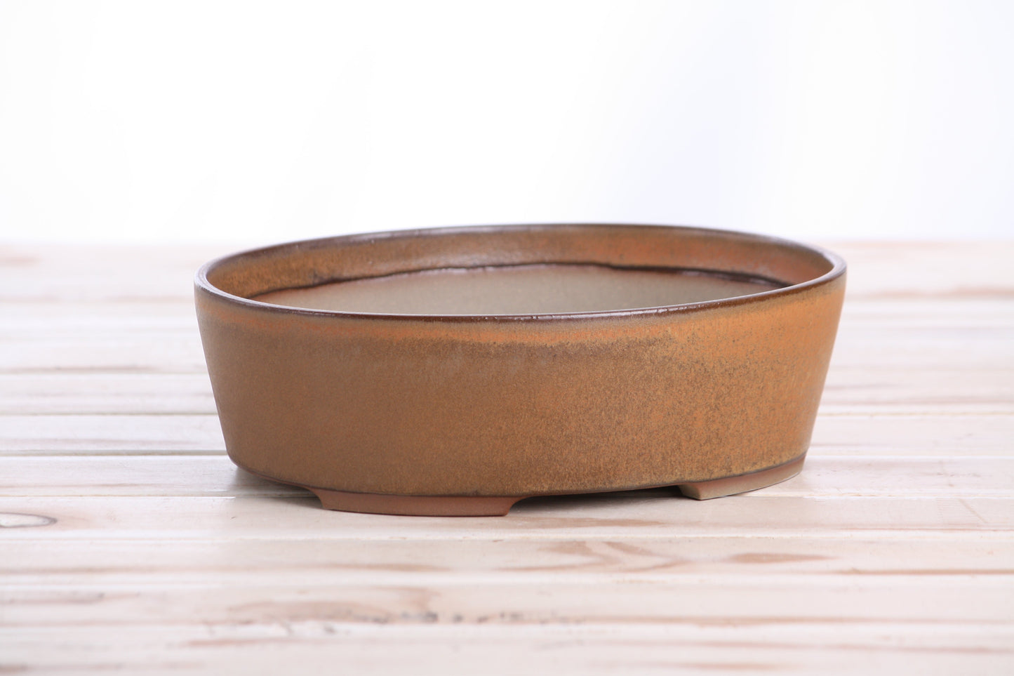 Willow Bonsai Ceramics Oval A Bonsai Pot 8 Inch – Straight‑Sided Oval Ceramic Bonsai & Succulent Planter, High‑Fired Frost‑Proof Stoneware with Drainage & Wiring Holes, Handmade in USA (Deep Stone)