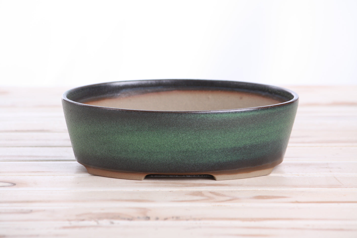 Willow Bonsai Ceramics Oval A Bonsai Pot 8 Inch – Straight‑Sided Oval Ceramic Bonsai & Succulent Planter, High‑Fired Frost‑Proof Stoneware with Drainage & Wiring Holes, Handmade in USA (Avocado)