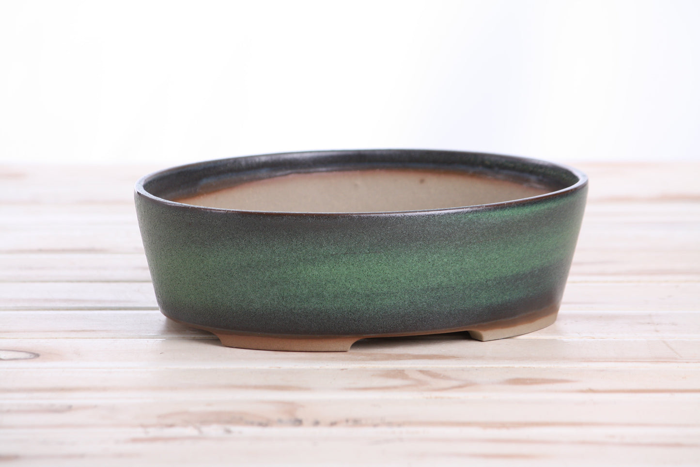 Willow Bonsai Ceramics Oval A Bonsai Pot 8 Inch – Straight‑Sided Oval Ceramic Bonsai & Succulent Planter, High‑Fired Frost‑Proof Stoneware with Drainage & Wiring Holes, Handmade in USA (Avocado)