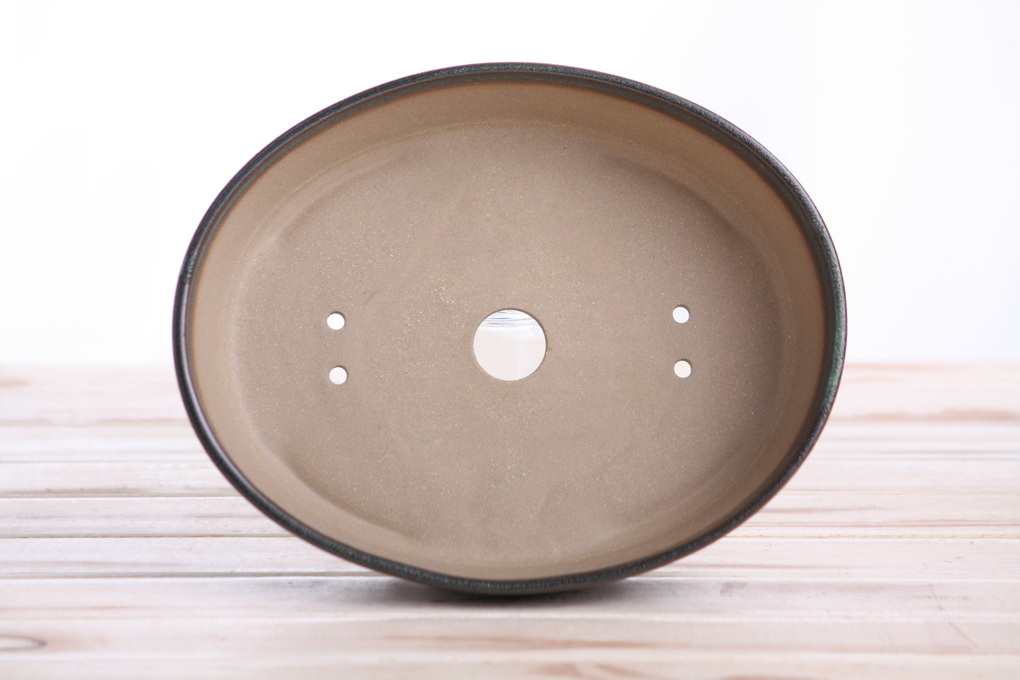 Willow Bonsai Ceramics Oval A Bonsai Pot 8 Inch – Straight‑Sided Oval Ceramic Bonsai & Succulent Planter, High‑Fired Frost‑Proof Stoneware with Drainage & Wiring Holes, Handmade in USA (Avocado)