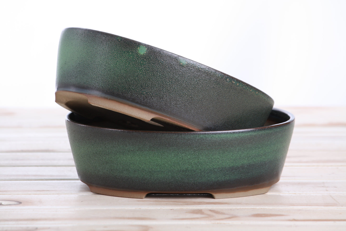 Willow Bonsai Ceramics Oval A Bonsai Pot 8 Inch – Straight‑Sided Oval Ceramic Bonsai & Succulent Planter, High‑Fired Frost‑Proof Stoneware with Drainage & Wiring Holes, Handmade in USA (Avocado)