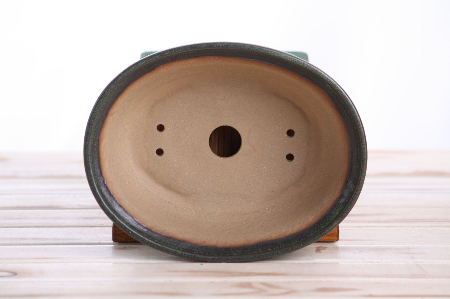 Willow Bonsai Ceramics Fat Bonsai Pot 7.5 Inch – Bold Oval Ceramic Bonsai & Succulent Planter with Accentuated Rim, High‑Fired Frost‑Proof Stoneware, Handmade in USA (Avocado)