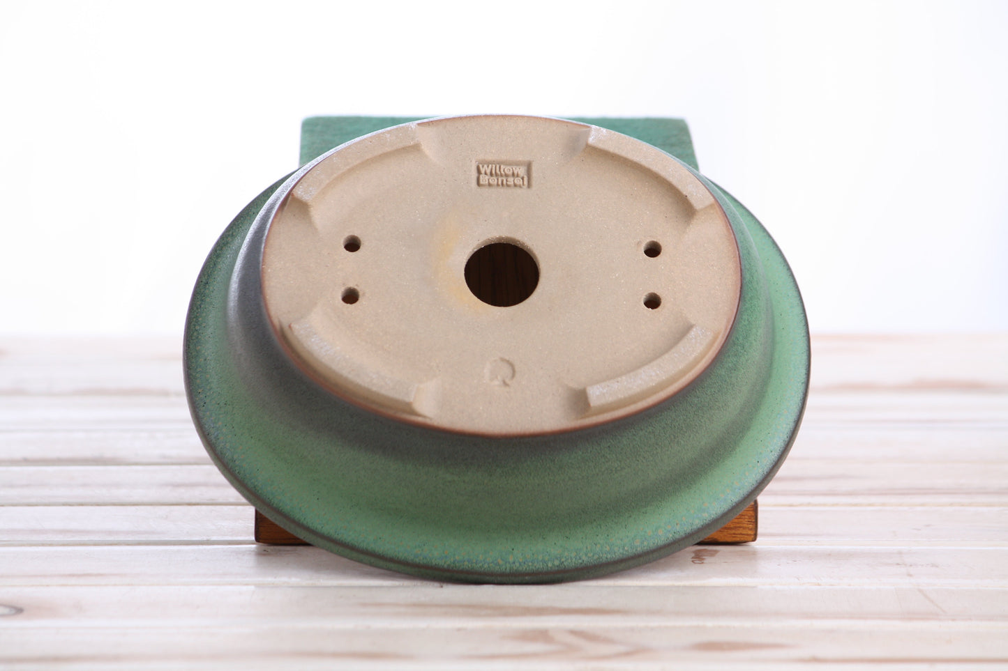 Willow Bonsai Ceramics Fat Bonsai Pot 7.5 Inch – Bold Oval Ceramic Bonsai & Succulent Planter with Accentuated Rim, High‑Fired Frost‑Proof Stoneware, Handmade in USA (Avocado)