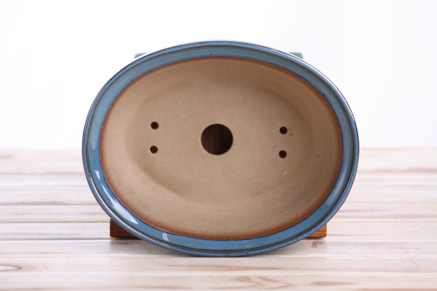 Willow Bonsai Ceramics Fat Bonsai Pot 7.5 Inch – Bold Oval Ceramic Bonsai & Succulent Planter with Accentuated Rim, High‑Fired Frost‑Proof Stoneware, Handmade in USA (Peacock 2025)