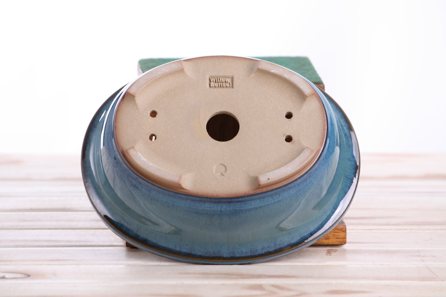 Willow Bonsai Ceramics Fat Bonsai Pot 7.5 Inch – Bold Oval Ceramic Bonsai & Succulent Planter with Accentuated Rim, High‑Fired Frost‑Proof Stoneware, Handmade in USA (Peacock 2025)