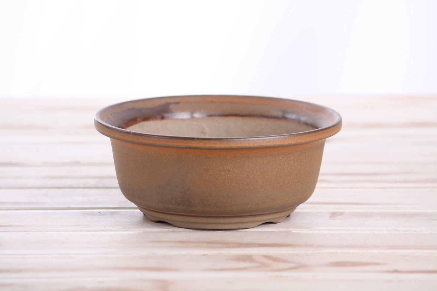 Willow Bonsai Ceramics Round Bonsai Pot 5.5 Inch – Round Ceramic Bonsai & Succulent Planter with Accentuated Rim and Sculpted Foot Ring, High‑Fired Frost‑Proof Stoneware, Handmade in USA (Deep Stone)