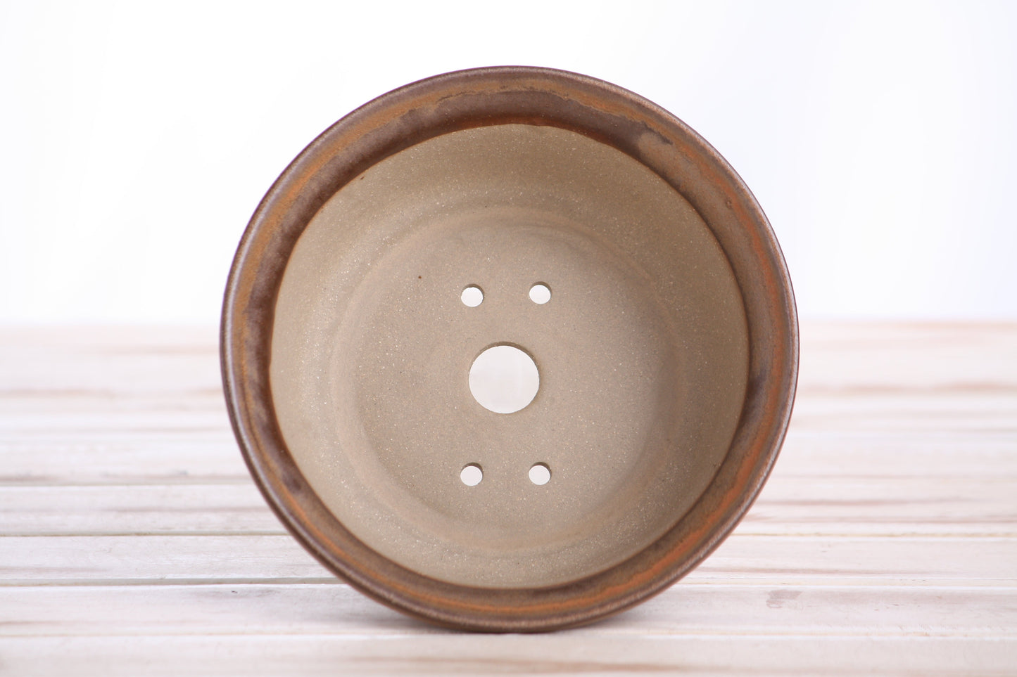 Willow Bonsai Ceramics Round Bonsai Pot 5.5 Inch – Round Ceramic Bonsai & Succulent Planter with Accentuated Rim and Sculpted Foot Ring, High‑Fired Frost‑Proof Stoneware, Handmade in USA (Deep Stone)