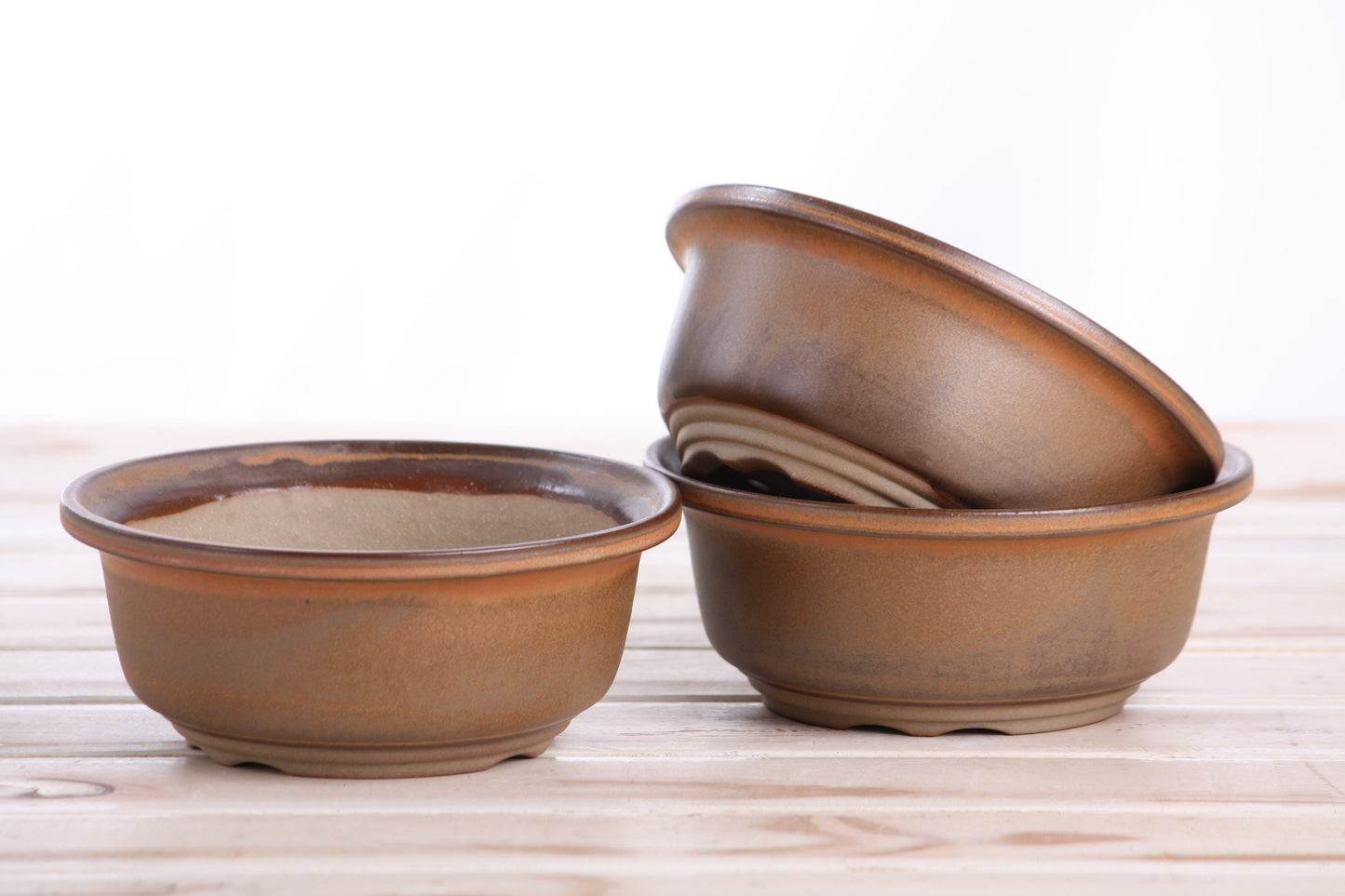 Willow Bonsai Ceramics Round Bonsai Pot 5.5 Inch – Round Ceramic Bonsai & Succulent Planter with Accentuated Rim and Sculpted Foot Ring, High‑Fired Frost‑Proof Stoneware, Handmade in USA (Deep Stone)