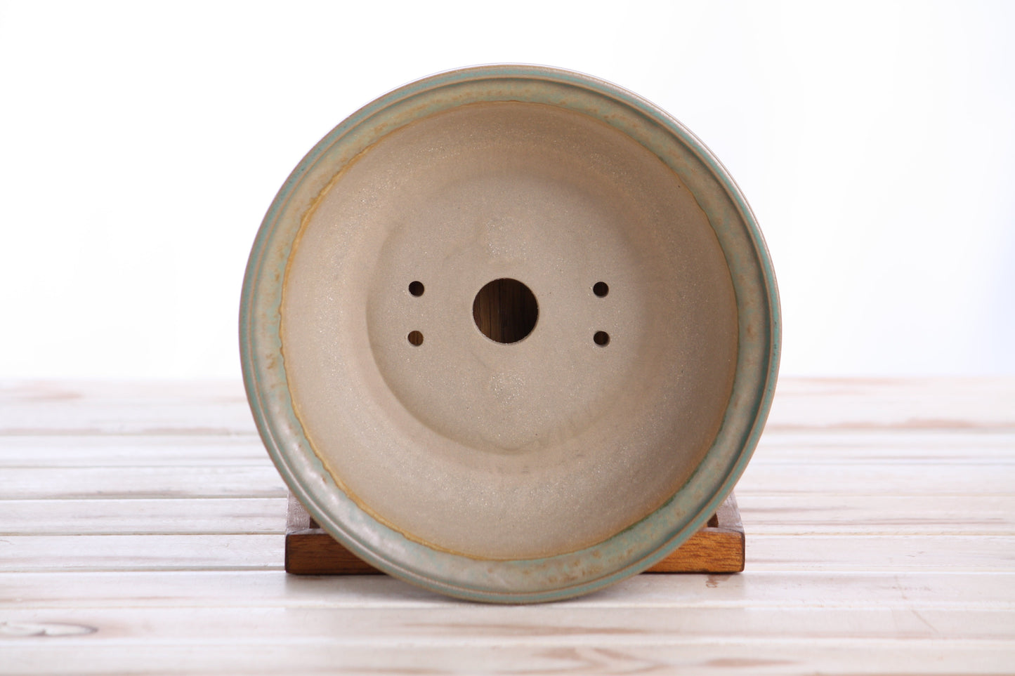 Willow Bonsai Ceramics Round Bonsai Pot 7 Inch – Round Ceramic Bonsai & Succulent Planter with Accentuated Rim and Sculpted Foot Ring, High‑Fired Frost‑Proof Stoneware, Handmade in USA (Speckled Moss)