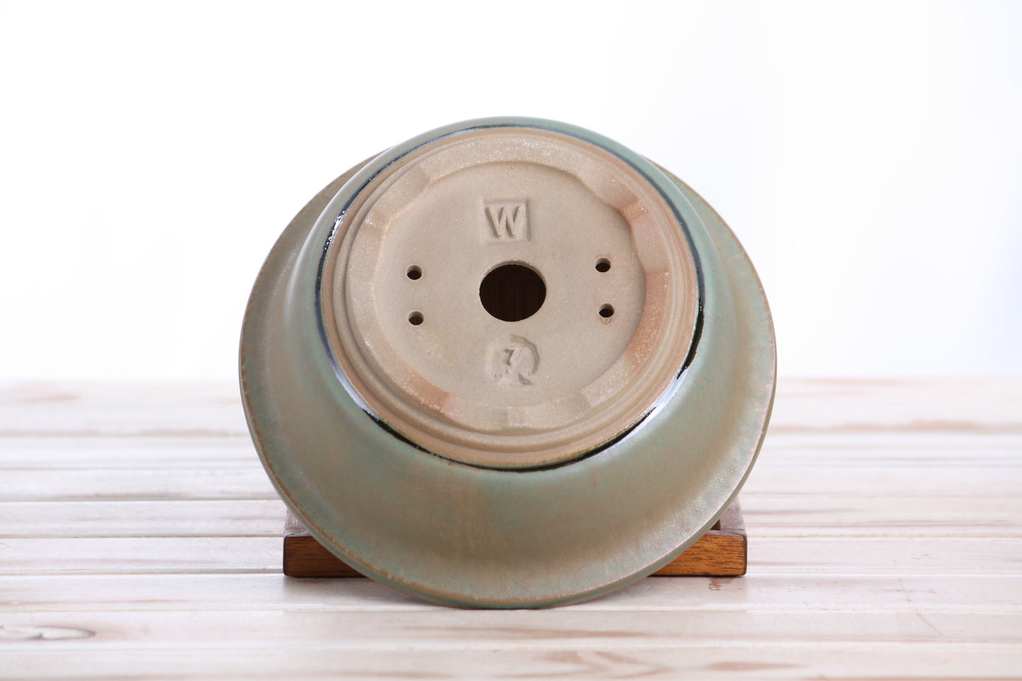 Willow Bonsai Ceramics Round Bonsai Pot 7 Inch – Round Ceramic Bonsai & Succulent Planter with Accentuated Rim and Sculpted Foot Ring, High‑Fired Frost‑Proof Stoneware, Handmade in USA (Speckled Moss)