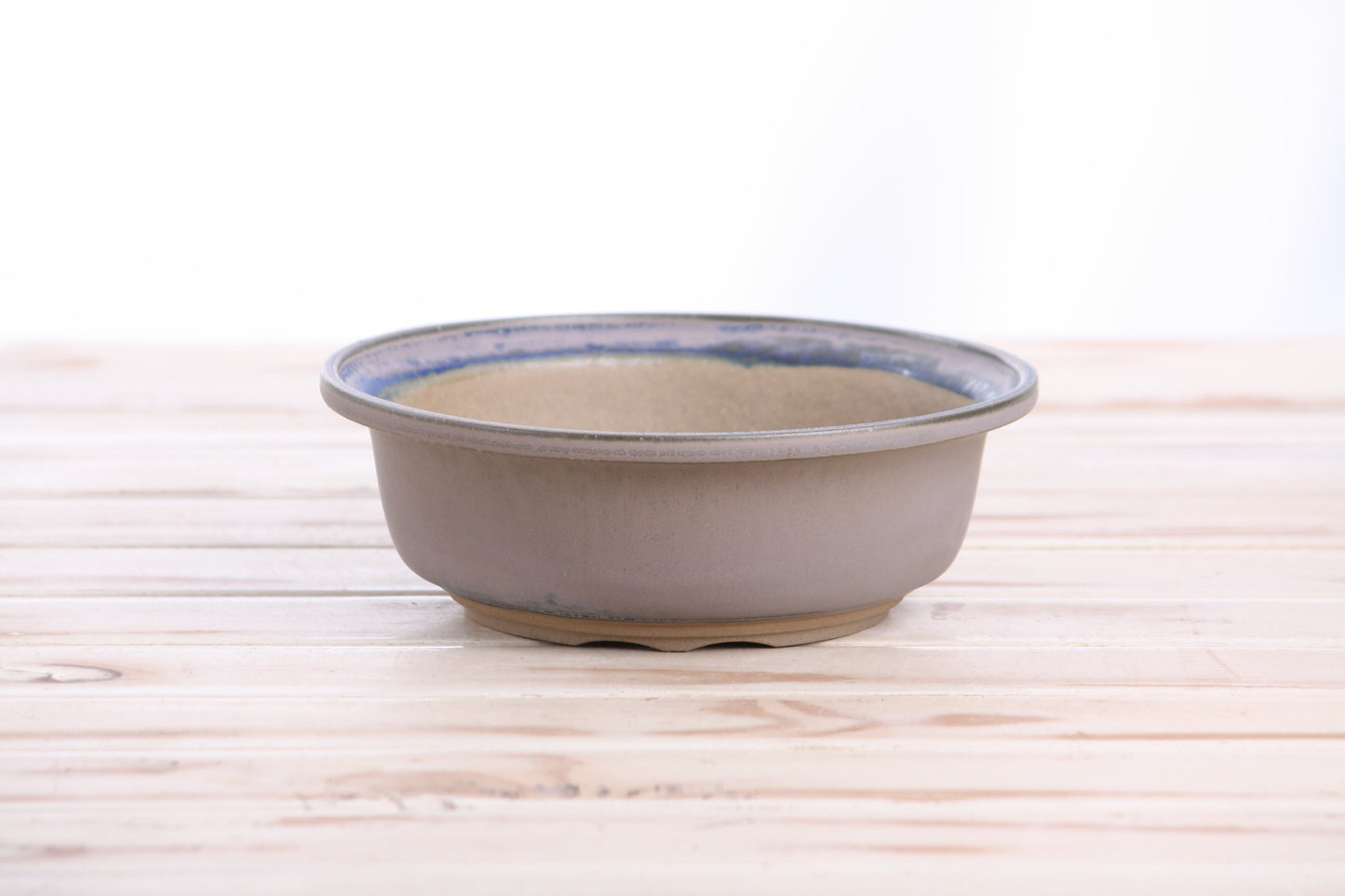 Willow Bonsai Ceramics Round Bonsai Pot 7 Inch – Round Ceramic Bonsai & Succulent Planter with Accentuated Rim and Sculpted Foot Ring, High‑Fired Frost‑Proof Stoneware, Handmade in USA (Ocean)