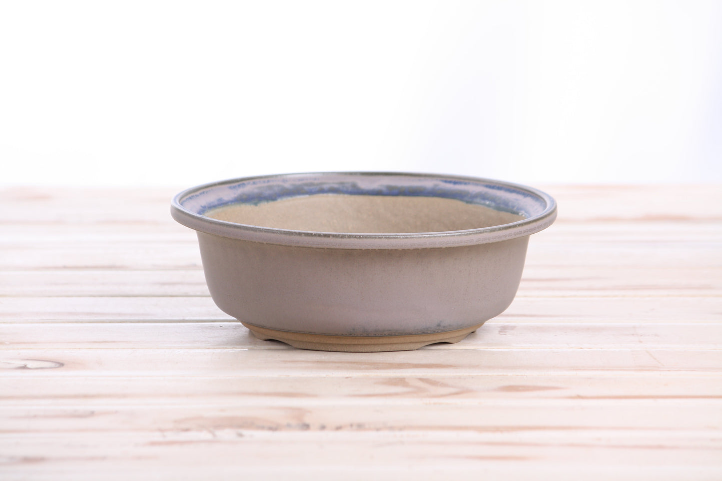 Willow Bonsai Ceramics Round Bonsai Pot 7 Inch – Round Ceramic Bonsai & Succulent Planter with Accentuated Rim and Sculpted Foot Ring, High‑Fired Frost‑Proof Stoneware, Handmade in USA (Ocean)