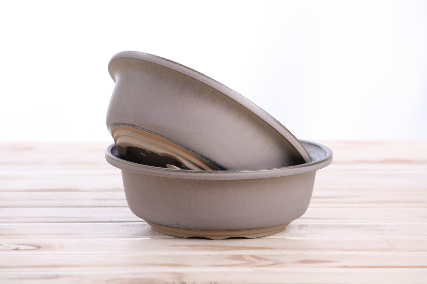 Willow Bonsai Ceramics Round Bonsai Pot 7 Inch – Round Ceramic Bonsai & Succulent Planter with Accentuated Rim and Sculpted Foot Ring, High‑Fired Frost‑Proof Stoneware, Handmade in USA (Ocean)