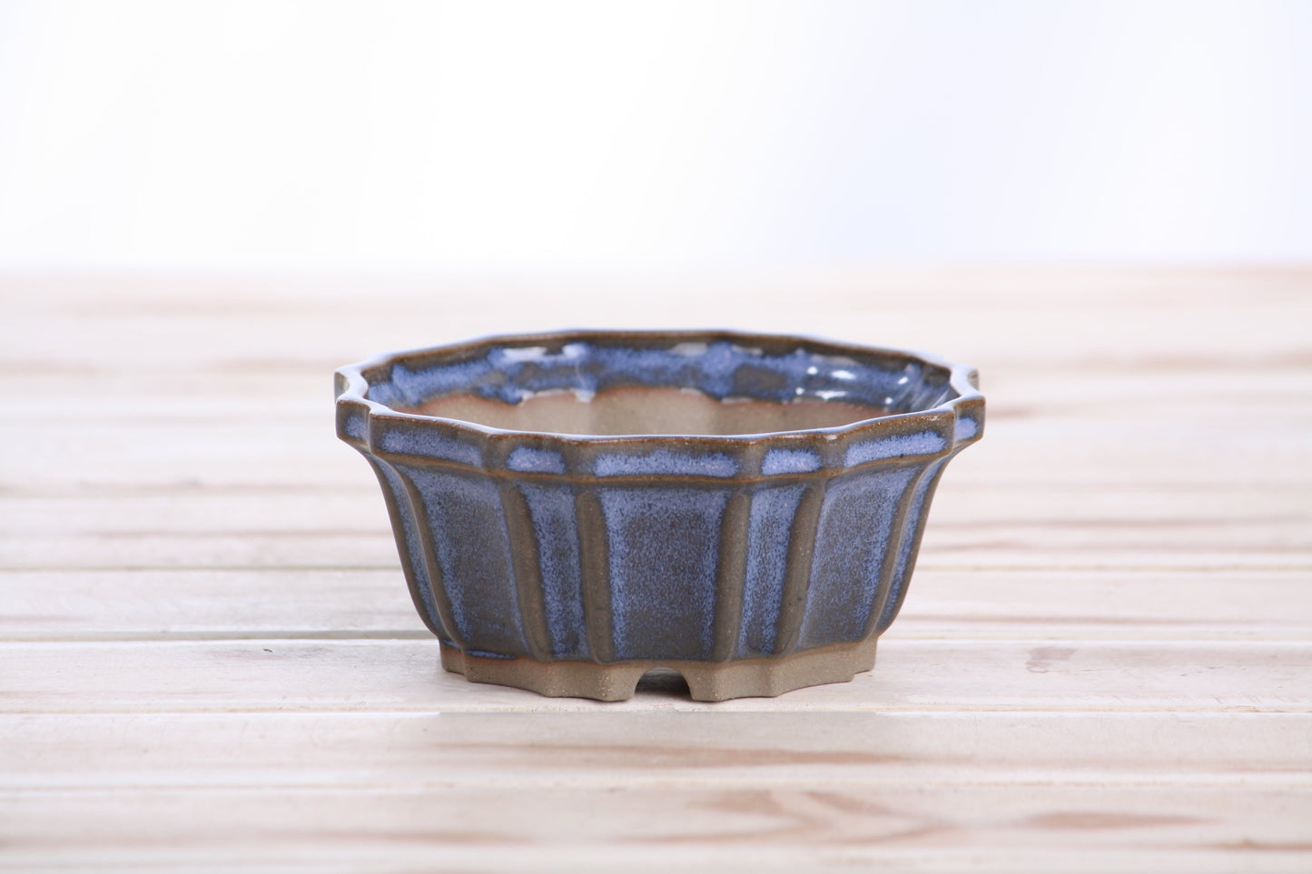 Willow Bonsai Ceramics Flower Design Bonsai Pot 4.5 Inch – Elegant Ceramic Bonsai & Succulent Planter, High‑Fired Frost‑Proof Stoneware with Drainage & Wiring Holes, Handmade in USA (Denim)