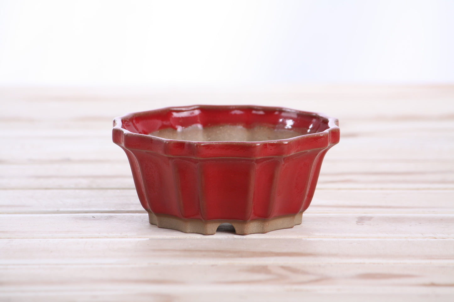 Willow Bonsai Ceramics Flower Design Bonsai Pot 4.5 Inch – Elegant Ceramic Bonsai & Succulent Planter, High‑Fired Frost‑Proof Stoneware with Drainage & Wiring Holes, Handmade in USA (Red)