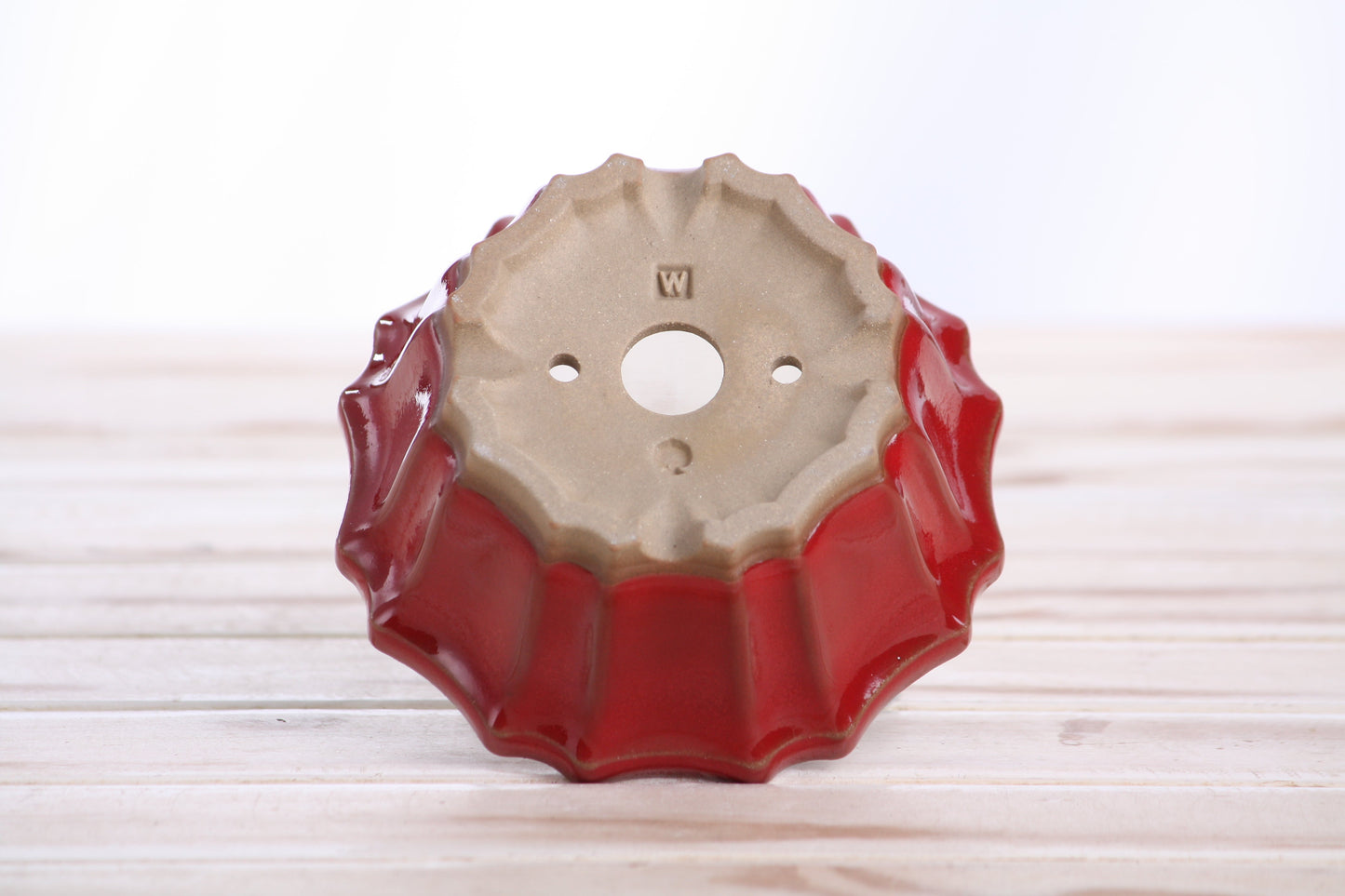 Willow Bonsai Ceramics Flower Design Bonsai Pot 4.5 Inch – Elegant Ceramic Bonsai & Succulent Planter, High‑Fired Frost‑Proof Stoneware with Drainage & Wiring Holes, Handmade in USA (Red)