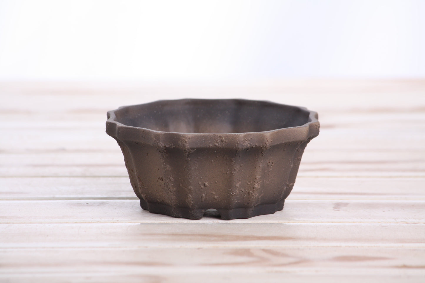 Willow Bonsai Ceramics Flower Design Bonsai Pot 4.5 Inch – Elegant Ceramic Bonsai & Succulent Planter, High‑Fired Frost‑Proof Stoneware with Drainage & Wiring Holes, Handmade in USA (Limited Edition Textured Unglazed 4.5)