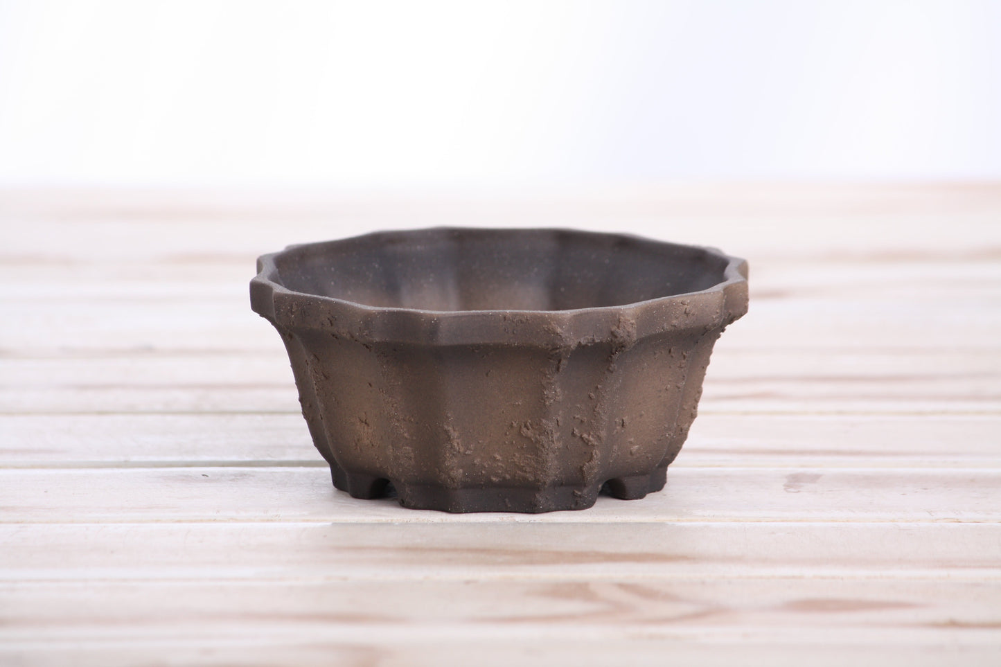 Willow Bonsai Ceramics Flower Design Bonsai Pot 4.5 Inch – Elegant Ceramic Bonsai & Succulent Planter, High‑Fired Frost‑Proof Stoneware with Drainage & Wiring Holes, Handmade in USA (Limited Edition Textured Unglazed 4.5)