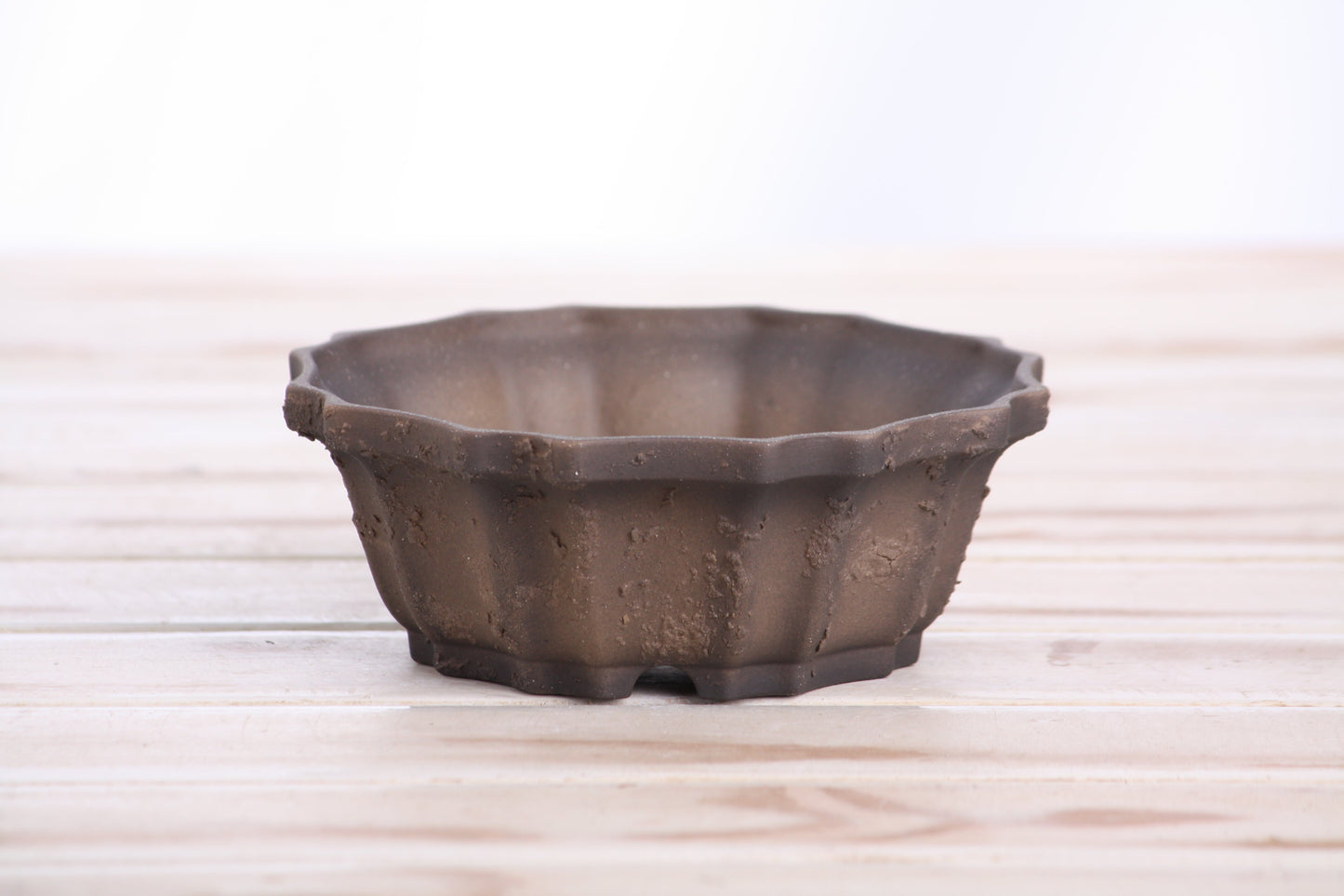 Willow Bonsai Ceramics Flower Design Bonsai Pot 5 Inch – Elegant Ceramic Bonsai & Succulent Planter, High‑Fired Frost‑Proof Stoneware with Drainage & Wiring Holes, Handmade in USA (Limited Edition Textured Unglazed 5 inch)