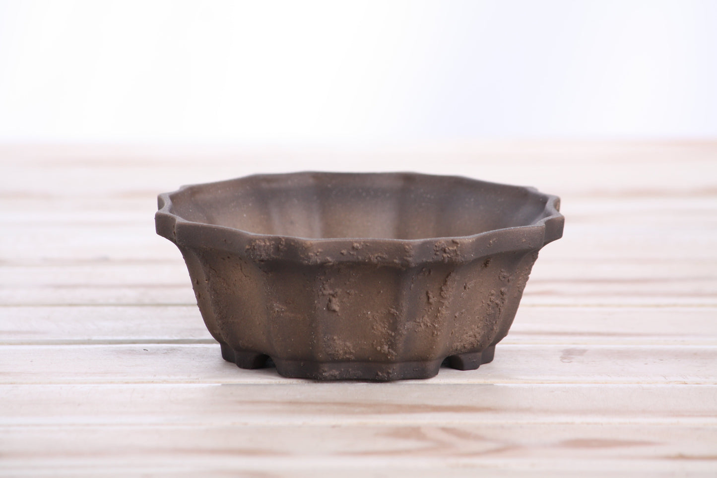 Willow Bonsai Ceramics Flower Design Bonsai Pot 5 Inch – Elegant Ceramic Bonsai & Succulent Planter, High‑Fired Frost‑Proof Stoneware with Drainage & Wiring Holes, Handmade in USA (Limited Edition Textured Unglazed 5 inch)