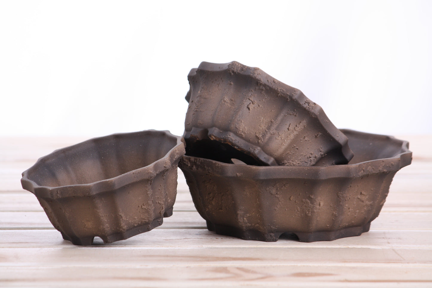 Willow Bonsai Ceramics Flower Design Bonsai Pot 4.5 Inch – Elegant Ceramic Bonsai & Succulent Planter, High‑Fired Frost‑Proof Stoneware with Drainage & Wiring Holes, Handmade in USA (Limited Edition Textured Unglazed 4.5)