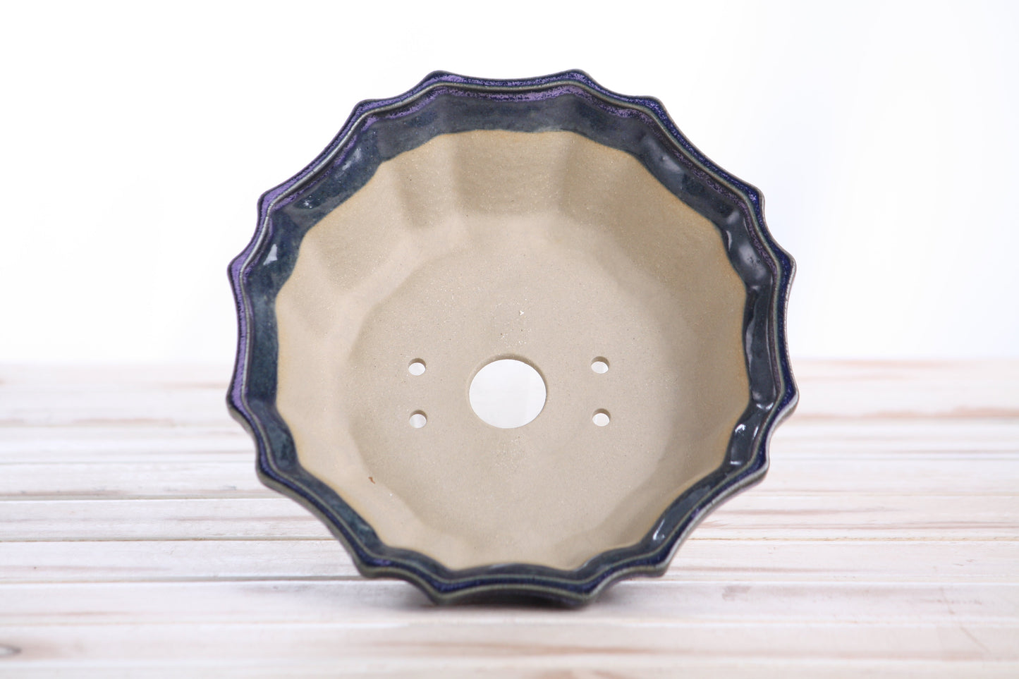Willow Bonsai Ceramics Flower Design Bonsai Pot 6.5 Inch – Elegant Ceramic Bonsai & Succulent Planter, High‑Fired Frost‑Proof Stoneware with Drainage & Wiring Holes, Handmade in USA (Purple)